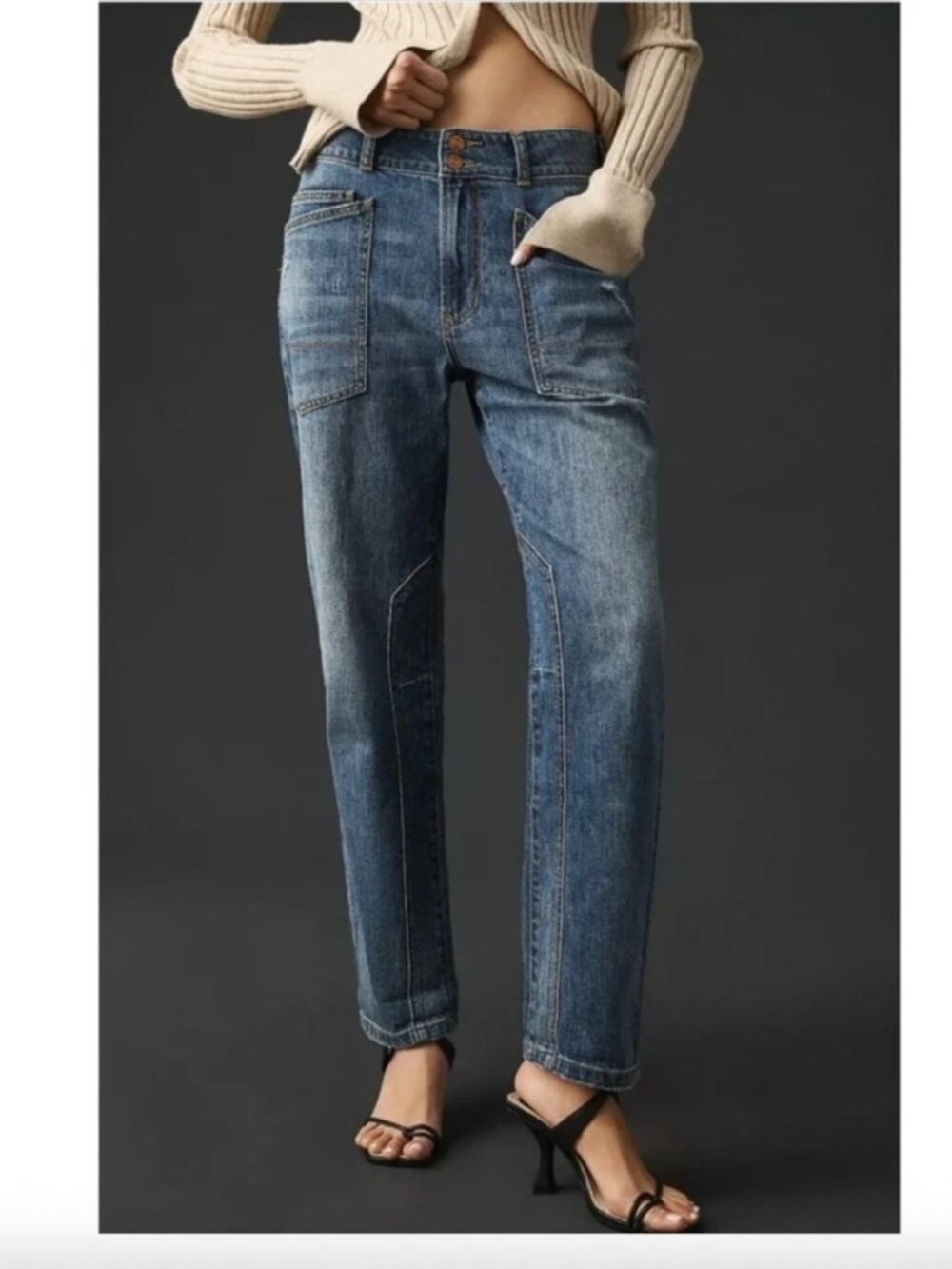 PILCRO Jeans Womens 27 Blue The Wanderer Utility Pockets Stretch Denim